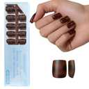 Dsixnails 150Pcs Tortoiseshell French Tip Press on Nails, Short Square Soft French Gel Nail Tips 15Sizes, Pre-Lasting Reusable Fake Nails, Salon Quality Soak Off False Nail Tips for Women Girl Gift