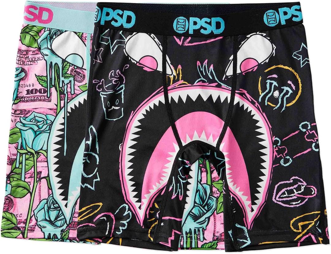 PSD Underwear Youth Boys Boxer Brief - Various Print Comfortable Active Underwear for Boys, Kids Boys Underwear Packs Large