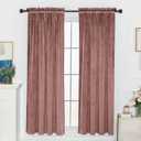 FY FIBER HOUSE Elegant Room Darkening Velvet Blackout Curtains Drapes Heat Insulated Window Shade Panels Rod Pocket 52Wx95L Inch 2 Panels Canyon Rose