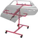 Auto Body Paint Stands, Adjustable Automotive Door Hood Fender Panel Holder, Multifunction Rotating Car Bumper Rack with 4 Wheels for Body Parts Repair, Sand, Prep, Spray Primer, Paint Bodywork, 1 Count