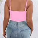 COZYEASE Women's Plus Size Lace Bustier Cami Bodysuit Sleeveless Sheer Mesh Corset Romper (L)