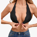 MakeMeChic Lace Bralettes for Women Sexy Bras Sheer Deep V Front Closure Bra XL