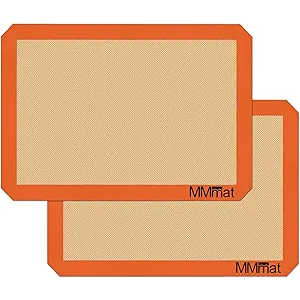 MMmat Silicone Baking Mat  Best German Silicone  Non Slip Silicone Baking Sheet, Non Stick Reusable Silicone Mats for Baking, Oven Liner, Counter Mat  Half Sheet Baking Mat, Set of 2