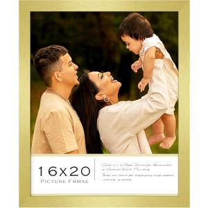 16x20 Picture Frame, Classic Gold 16 x 20 Poster Frame for Horizontal or Vertical Wall Mounting, 1 Pack