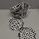 18 Pcs 8 Inch Round Black Wire Baskets for Storage with 50 Sheets Deli Wrappers Paper, Versatile Metal Bread Baskets for Serving, Fast Food, and Kitchen Organization