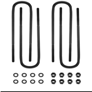 4pcs Semi-Round Bend Front U-Bolts Compatible with Ford F250 F350 Super Duty 4WD 1999-2004 12.5" Long x 3" Wide x 9/16" Threads with Hardware