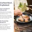 Anolon Everlast N2 Carbon Steel Frying Pan/Skillet with Helper Handle, Compatible with All Cooktops, Metal Utensil Safe, 10 Inch Open Fry Pan - Black