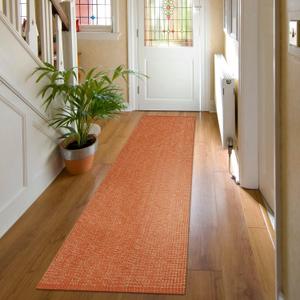 LEEVAN Hallway Runner Rug 2.6' x 8', Terra Braided Kitchen Runner Rug, Washable Woven Reverisible Bathroom Runners, Farmhouse Entryway Rugs, Low-Profile Floor Carpet for Doorway/Laundry Room/Bedroom
