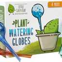 Little Green Leaf Automatic Plant Watering Globes Self Watering Planter Inserts (Set of 4) | Hands Free Multicolor Glass Bulbs | Planter Spikes to Support Indoor & Outdoor Plant Health (100ml)