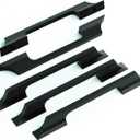 5 Pack Black Cabinet Pulls Solid Alloy 5.04''(128MM) Hole Center Cabinet Handles Solid Modern Drawer Pulls Hardware for Kitchen