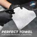 The Rag Company - Creature Edgeless Auto Detailing Towels; Professional 70/30 Blend, Dual-Pile Plush Microfiber, Buffing & Polishing, 420gsm - 16in x 16in - Ice Grey - 10-Pack