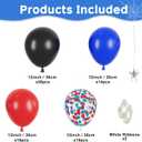 6 x 60Pcs Balloons 12 Inch Blue Black Red Balloons Birthday Party Supplies Latex Helium for Arch Garland Kit Boys Girls Themed Birthday Party Decorations Baby Shower Favors (Black)