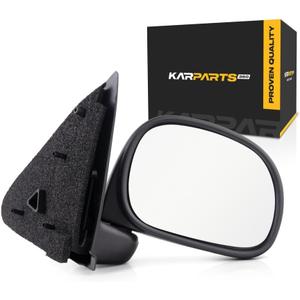 For Ford F-150 1997 98 99 00 01 2002 Door Mirror Passenger Side | Manual | Rectangular | Black | Pickup | Replacement For 1L3Z 17682 GAA | FO1321132