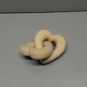 Handmade Wooden Heart Decor Interlocking Hearts Neutral Wedding Couple Gifts Aesthetic Natural Wood Knot Chain Link Shelf Decor Coffee Table Accessories(Wood Grain)