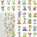 Remuuly 30 Pcs Diamond Painting Magnets Spring Diamond Art Magnet Kits for Adults Summer Animal Flower Cupcake Cow Rhinestones Refrigerator Stickers for Fridge DIY Crafts Toy Gifts(Cocktail)