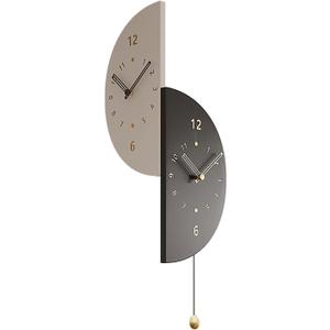 Double Sided Wall Clock Modern Battery Operated Decorative Wall Clock with Pendulum Unique Clocks Wall Mounted Angle Corner Clock for Bedroom Living Room Office17.7inch