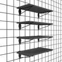 HUHOLE 4 Pack Gridwall Shelves 16 x 8 Inch Wooden Grid Wall Shelf with Metal Brackets Heavy Duty 44lbs Capacity Gridwall Accessories for Retail Display Garage Storage and Craft Room Organization