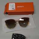 Livho Polarized Sunglasses, Retro & Oversized Shades for Women with Round Lenses (Brown/Brown)