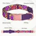 AirTag Dog Collar for Small Medium Large Breed - Adjustable Cute Pattern Dog Collar with Airtag Holder - Soft Leather Tracker GPS Apple Air Tag Pet Collars (Small, 12"-15" Neck Fit, Peonies)