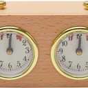 Chess Timer, Professional Analogue Count Up/Count Down Timer for Chess & Go  No Battery Required (Wood)