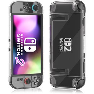Clear Switch 2 Dockable Case for Nintendo Switch 2025, Ultra-Thin Hardshell Protective Cover Skin Fit Switch 2 Console & Controller Grip, Waterproof Anti-Scratch Transparent Protector