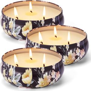 Citronella Candles Outdoor  3 Pack x 13.5oz, Large 3-Wick Soy Wax Tin Candles for Home Patio up to 225 Hours Burning, Lemograss Candle Bulk for Outside Garden Yard Balcony, Summer Camping Huge Candle