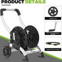 Upgrade Hose Reel Cart, Holds 200 Feet of 5/8" Hose, Hose Reel Cart With Effort-saving Hand Crank,2 Wheels,Heavy Duty Freestanding Water Hose Reels for Outside Garden Lawn Yard Outdoor