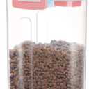 PISSION Pet Food Storage Container with Graduated Cup and Seal Buckles Food Dispenser for Dogs Cats (Pink)