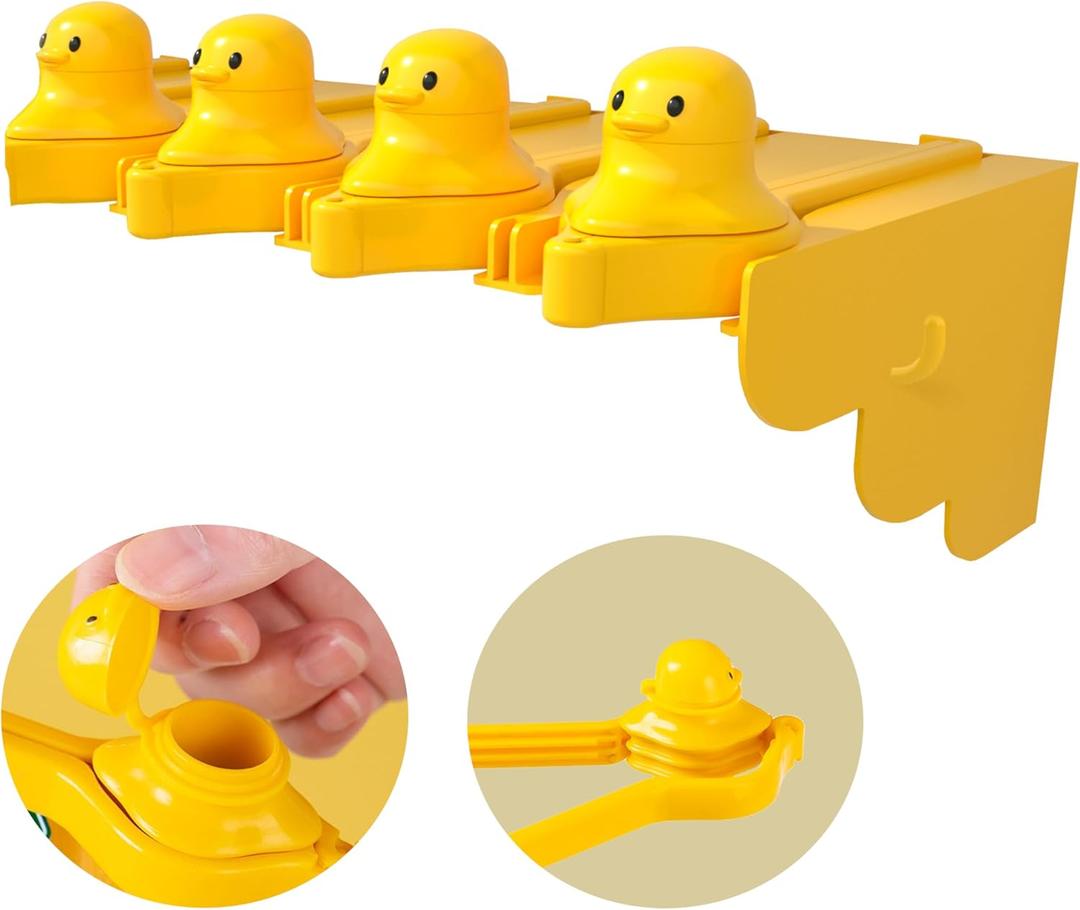 4 Pack Set Yellow Duck Shaped Chip Clips Food Bag Sealing Clips Keeping Food Fresh, Easy to Use and Store, Ideal for Various Seasoning And Food Bags Piping Bag Clips Bag Clips Bag Clips For Food