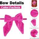 AIMUDI Hot Pink Bows 5''6'' Christmas Bows for Gift Wrapping Fuchsia Present Bows Fur Bows for Christmas Trees Fireplaces Wreaths Crafts Home Outdoor Winter Decoration, 12 PCs