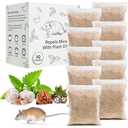 Pest Repellent Pouches, 10 Pack Peppermint Oil Repellent for Mouse, Roach, Rodent, Spider, Ant, Mice, Rats, Pest Control Indoor & Outdoor, Natural Mouse Deterrent Replace Traps Family & Pet Safe