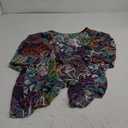 Rokou Womens Floral Chiffon Blouse Loose Batwing Bohemian Semi Sheer Tops (X-Large, Color26)