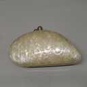 Acrylic Seashell Clutch Purse for Women, Elegant Marble Evening Bag with Gold-Tone Magnetic Clasp, Wedding Party Clutch Handbags, White