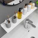 Chrasy Floating Wall Shelf Adhesive Wall Mounted Bathroom Vanity Organizer Alumium Metrial Shelf for Home Decor/Kitchen/Bathroom Storage 40cm/ 15.7Inches, Non-Drilling (White)