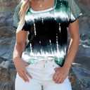 Magritta Women Mesh Sleeves Casual T-Shirts Summer Fashion See Through Blouses Tee  (S)