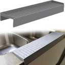 Kitlers Silicone Edge Protectors - Multifunction Sink Accessories, Splash Guard & Draining Mat for Kitchen, Bathroom Sink, Steel, Granite, Quartz Countertops, 4*20in(Gray)