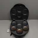 Holstein Housewares Non-Stick 6-Section Multi-Food Maker - Arepas, Mini Pancakes, Corncakes and More, 6-PC, Matte Black