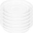 Bleuhome 6 Pack Plant Saucer Tray, 4 5 6 8 10 12 13 15 17 19 inch Plant Saucers, Heavy Duty Plastic Plant Drip Trays for Indoors, Flower Plant Water Tray, Plant Trays for Pots Base (6 inch, Clear)