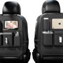 GMQ Backseat Car Organizer with Touch Screen,Protectors Kick Mats Travel Accessories for Kids,Multifunctional Seat Back Organizer Car Travel Organizer Accessories (Black, 2PCS)