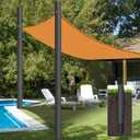 Shade Sail Poles, Heavy Duty Sun Shade Poles, Screw in Poles for Sun Shades Outdoor, 12 Ft Sun Shade Sail Poles with D-Clamps, 2.28" Sun Shade Pole Kit for Ground Soil Backyard, 2 Packs Black, 12FT Double Pack