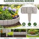 Imitation Stone Garden Fence Edging Border , Interlocking No Dig Stone Look Landscape Edging Fence for Flower Beds, Lawn, Yard & Pathway, Decorative Plastic Outdoor Garden Border Panels, 10PCS Gray