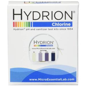 Micro Essential Lab CM240 ( 10 -200 ppm) Chlorine Test Paper 1 Box of 10 Packs