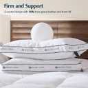Pacific Coast Gusseted Pillows Queen Size Set of 2, Goose Feather and Down Firm Pillows, Luxury Hotel Collection Bed Pillows for Sleeping, Supportive Gusseted Dsign for Side and Back Sleepers