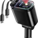 Starlight Retractable Car Charger with Retractable Cables, Starlight in Car Roof 4 in 1 Super Fast USB C Car Phone Charger, 2 USB Ports Starry Sky Adapter, Compatible with iPhone 17 16 15 14