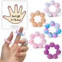 5 Pack Colored Fidget Ring Spiky Bead Sensory Finger Rings for Stress Relief Finger Anxiety Rings Calming Fidget Toys Ring Massager for Stress Reducer Office Workers