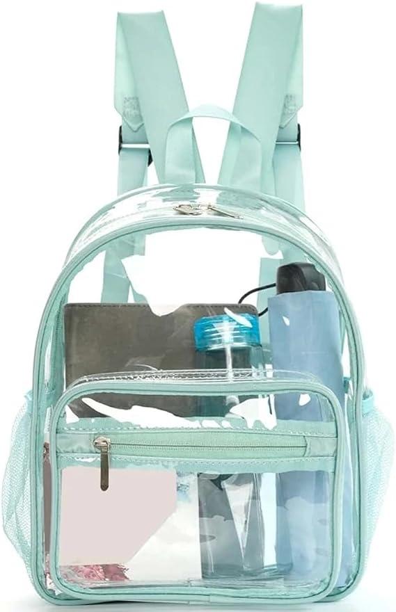 Girls Clear Backpacks Purses Small Stadium Approved Ita Transparent Travel Daypacks for Teenager, Green, Daypack Backpacks