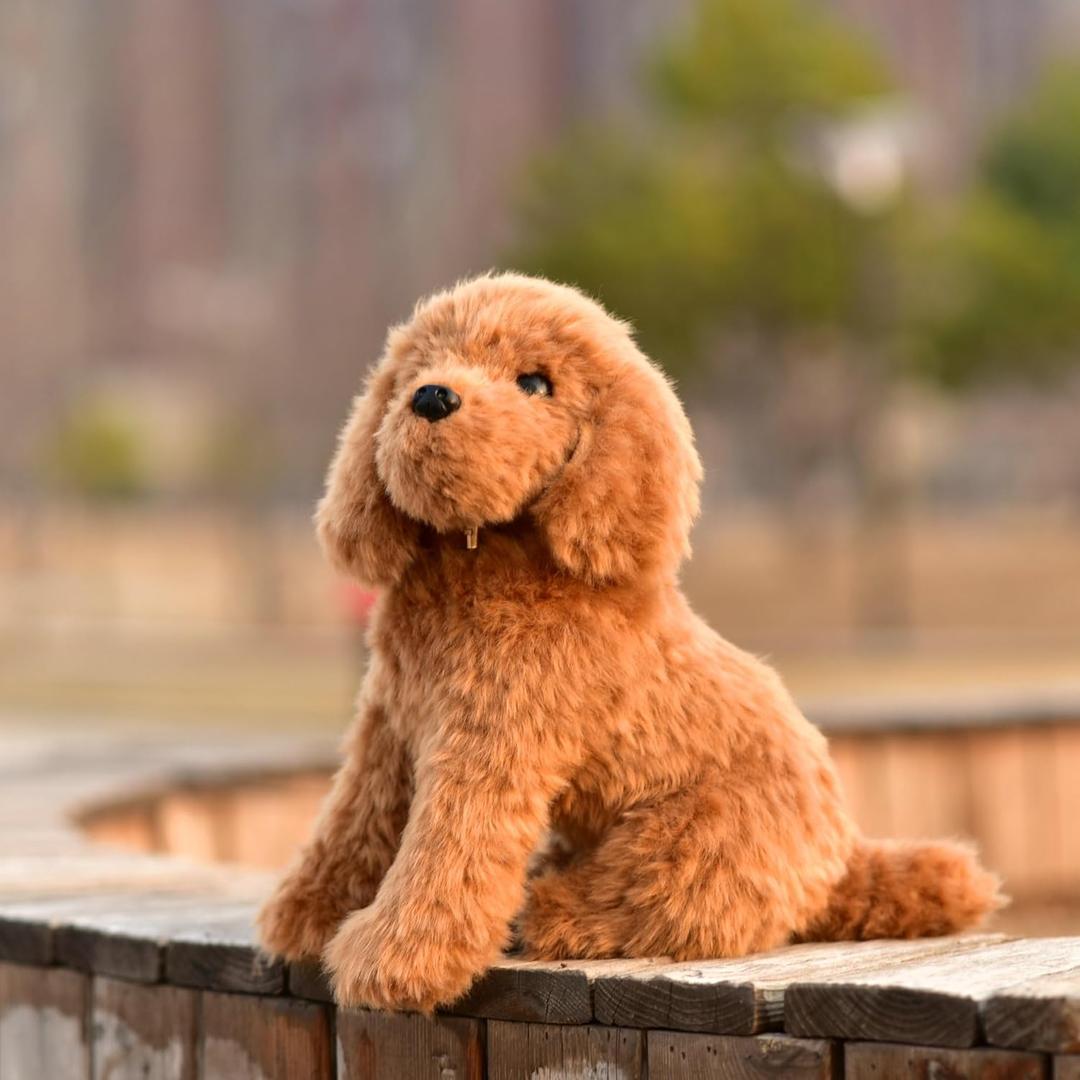 Simulation Teddy Dog Plush Toy Realistic Poodle Doll Front Limbs Without Aluminum Wire Can't Sit Stable