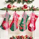 8Pcs Large Long Velvet Bows for Christmas Tree - Big 15.723.6 Inch Vintage Ribbon Bows, Xmas Tree Ornaments for Garland, Wreath, Fireplace, Door & Gift Wrapping, Holiday Home Decor Bows (Red) (Pink)