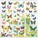 59 Pcs Butterfly Window Decals  Colorful Window Clings to Prevent Bird Strikes, Removable Sliding Glass Door Decals & Peel-and-Stick Window Stickers for Glass Doors, Decorative Cling-On Vinyl