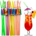 BLUE TOP 100pcs Umbrella Drink Straws 9.45 Inch Assorted Colors, Fancy Mini Paper Umbrella Drink for Cocktail, Milkshake, Juice, Great for Valentine's Day Beach Party, Hawaiian Party, Luau Party, Bar